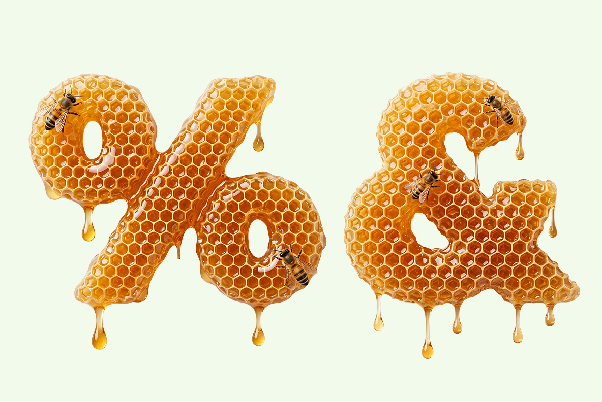Honeycombs Font made by handmadefont Honey Alphabet