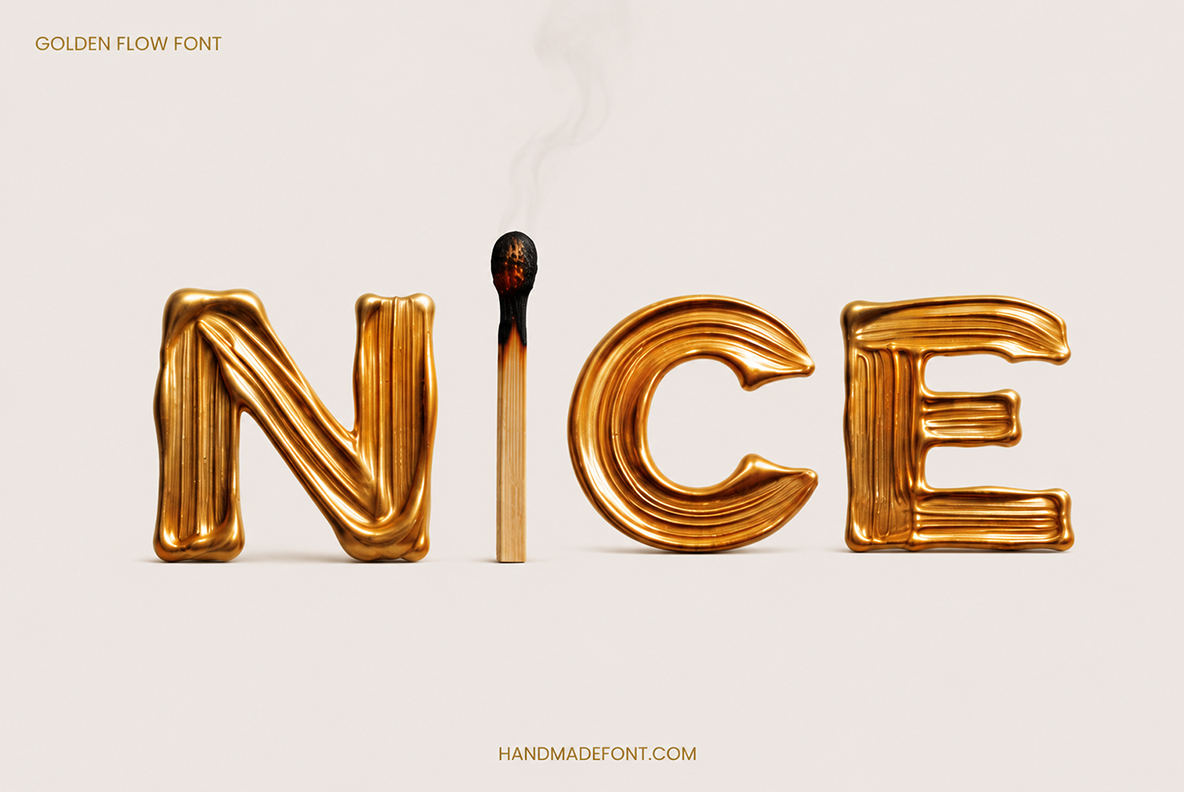 Golden Flow Font Golden Alphabet