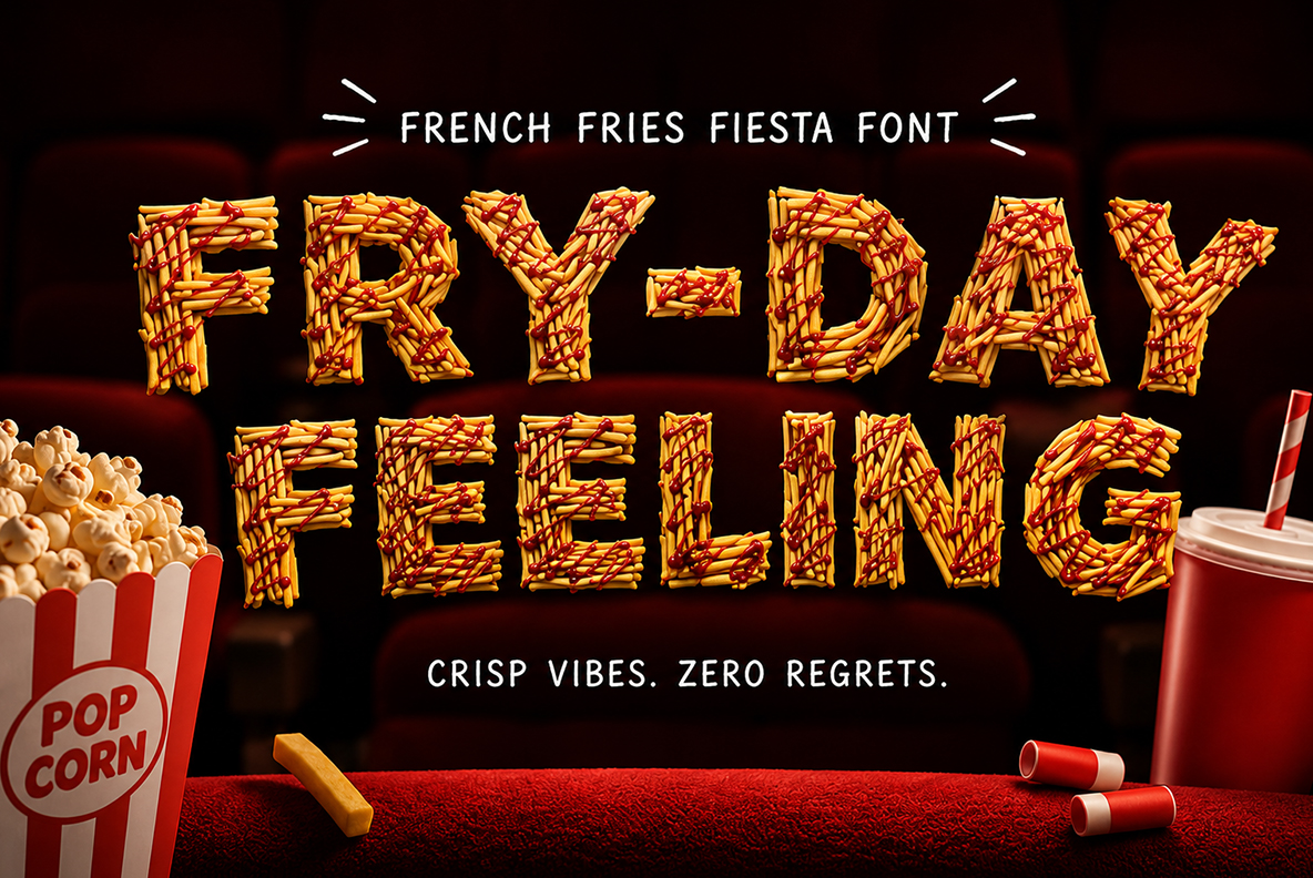 French Fries Fiesta Font French Fries Alphabet