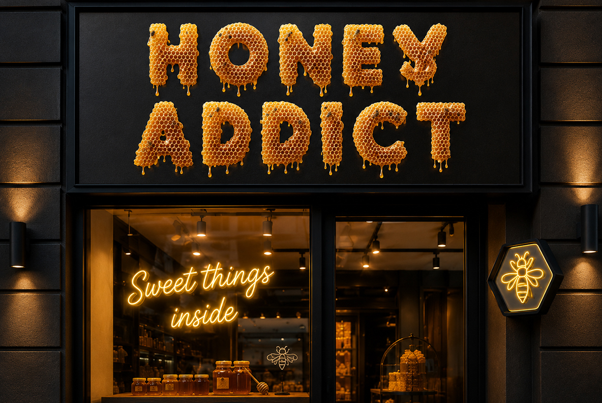Honeycombs Font made by handmadefont Honey Alphabet