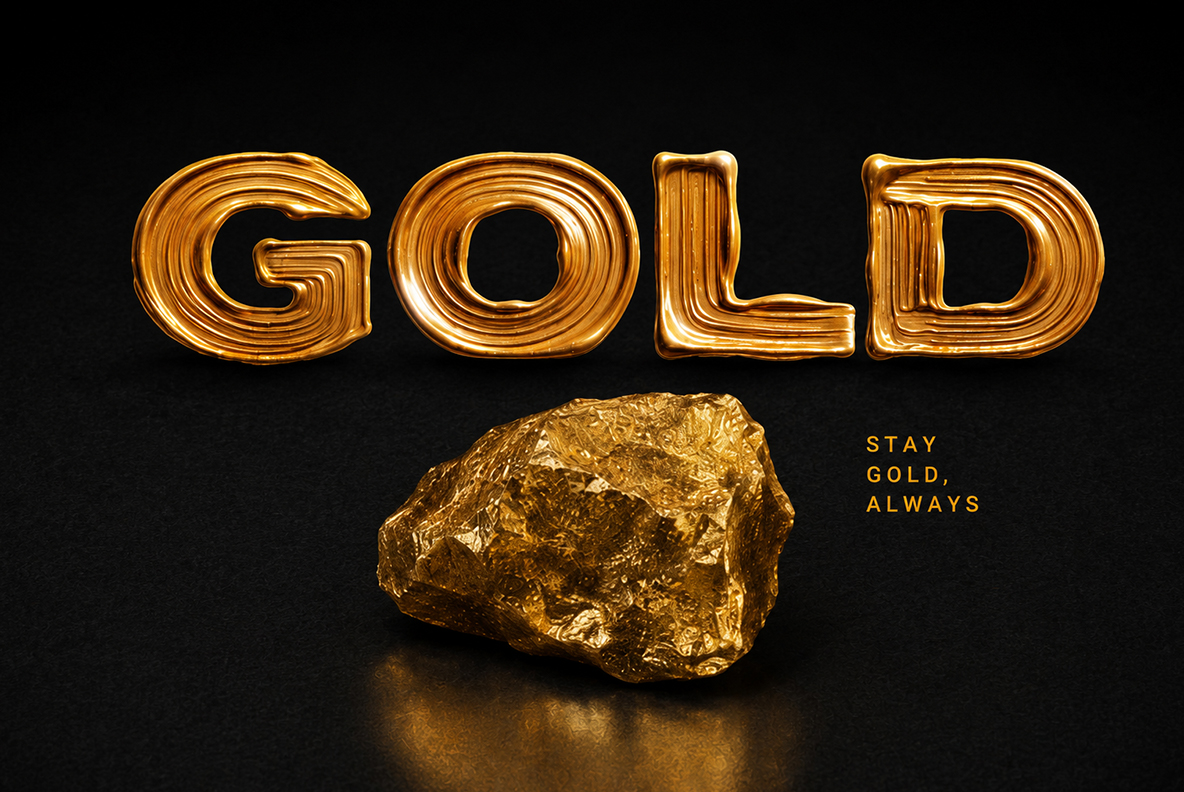 Golden Flow Font Golden Alphabet