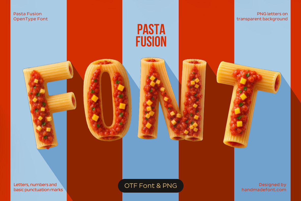 Pasta Fusion Font Pasta Alphabet