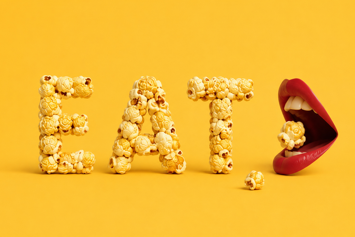 Golden Popcorn Font Popcorn Alphabet