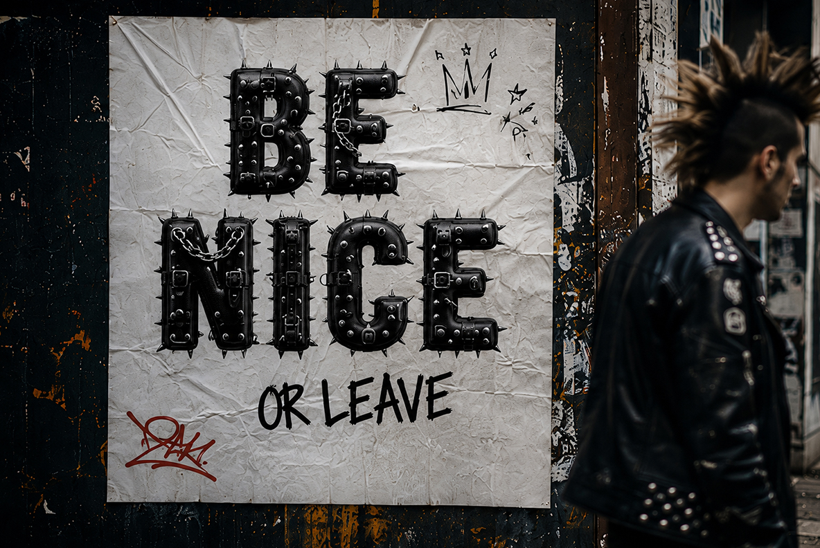 Black Punk Font Black Punk OTF Font letters with spikes