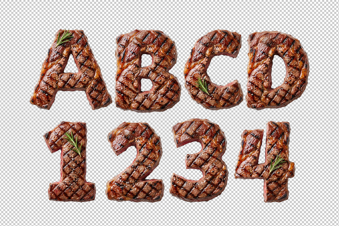 Steakhouse Font Steak Alpabet