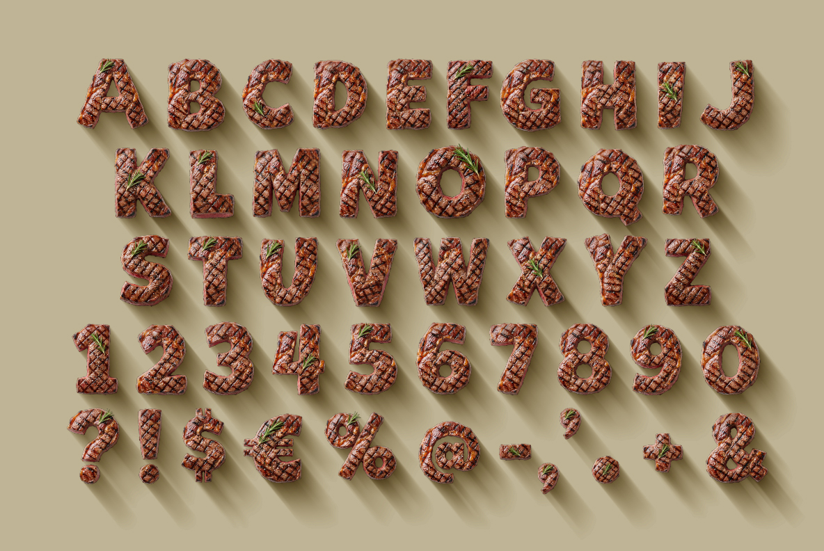 Steakhouse Font Steak Alpabet
