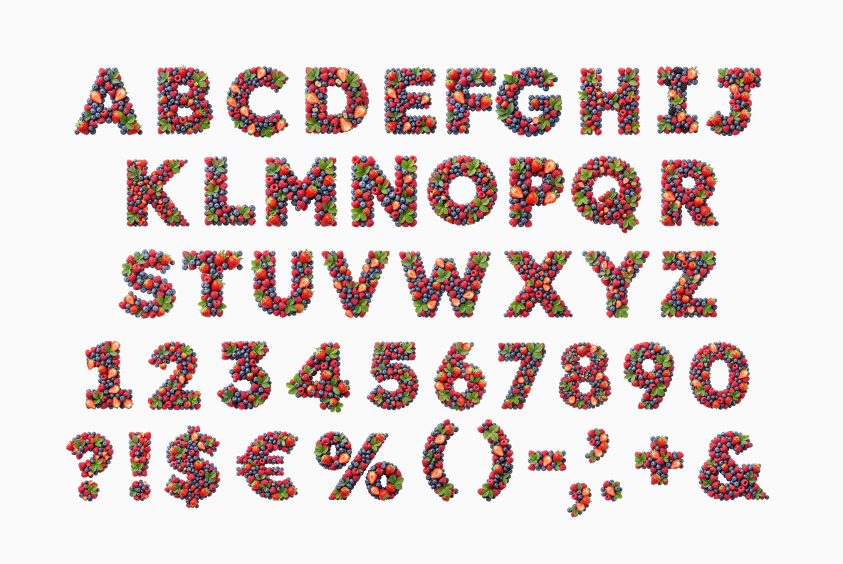 Summer Berries Font Berries Alphabet