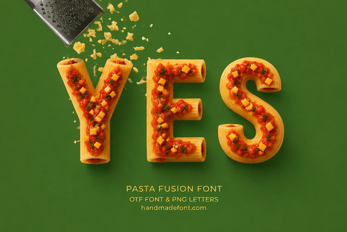 Pasta Fusion Font Pasta Alphabet