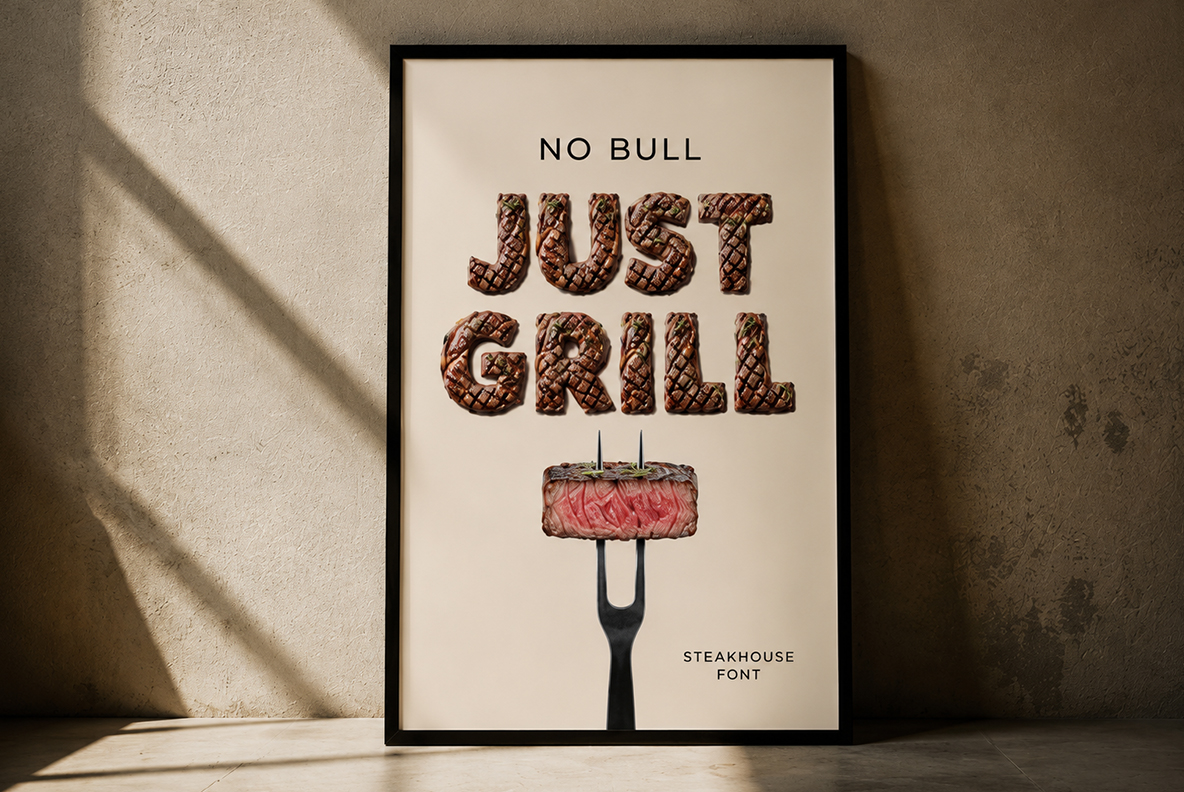 Steakhouse Font Steak Alpabet