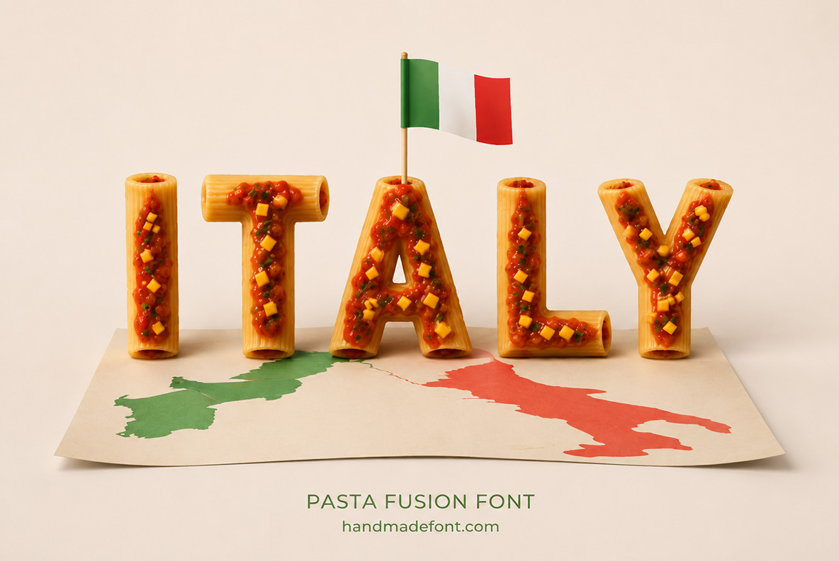 Pasta Fusion Font Pasta Alphabet