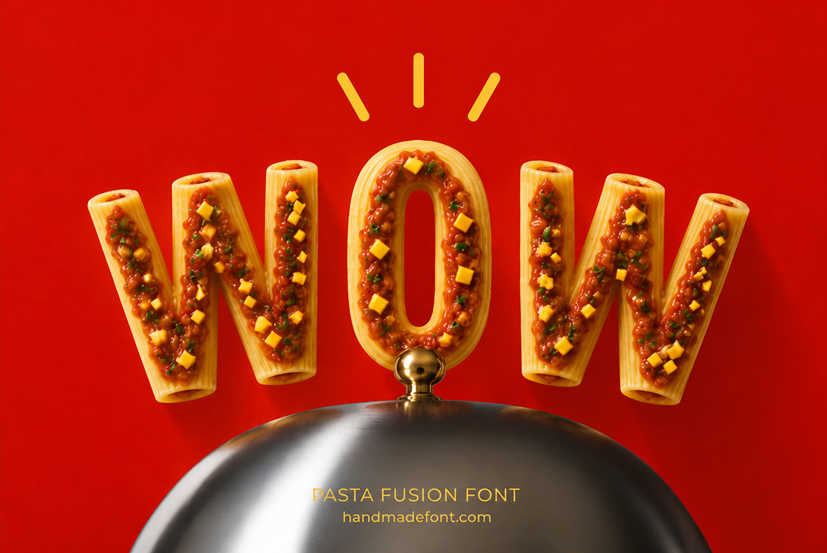 Pasta Fusion Font Pasta Alphabet