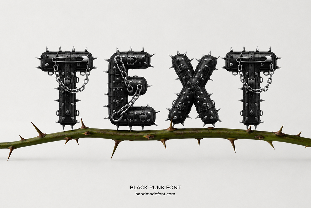 Black Punk Font Black Punk OTF Font letters with spikes
