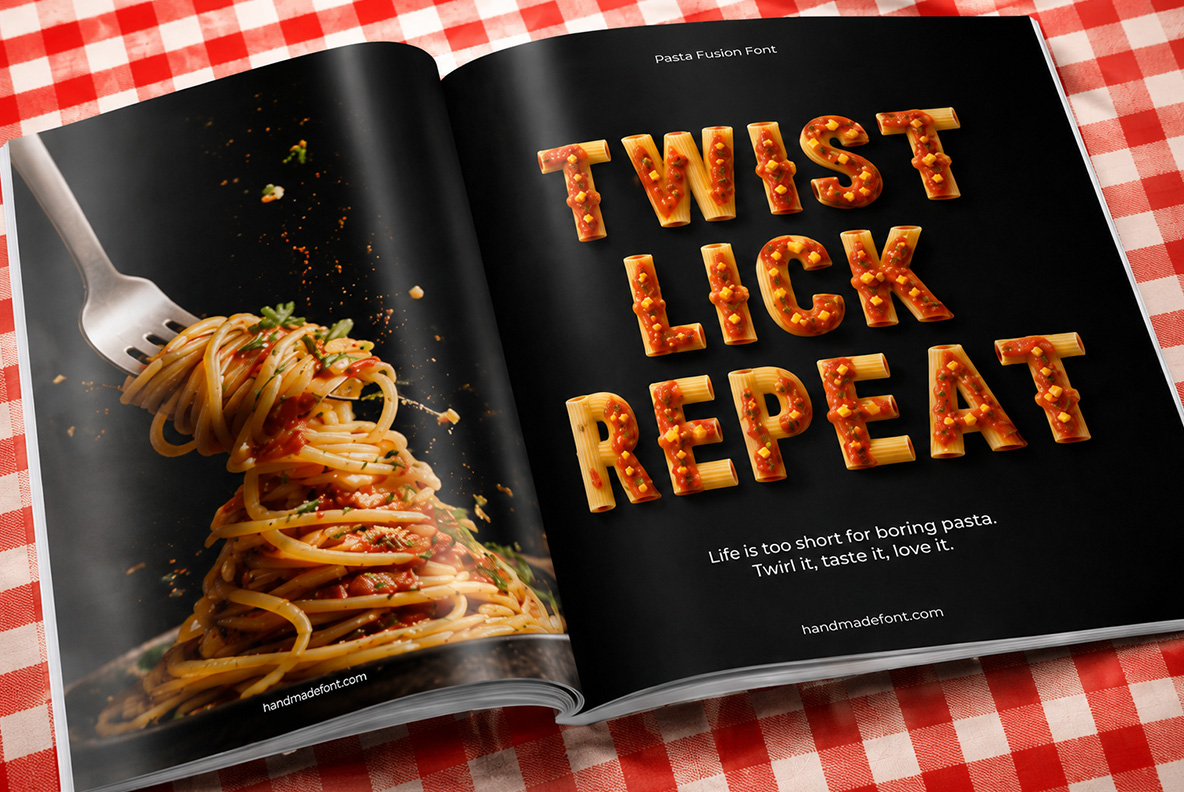 Pasta Fusion Font Pasta Alphabet
