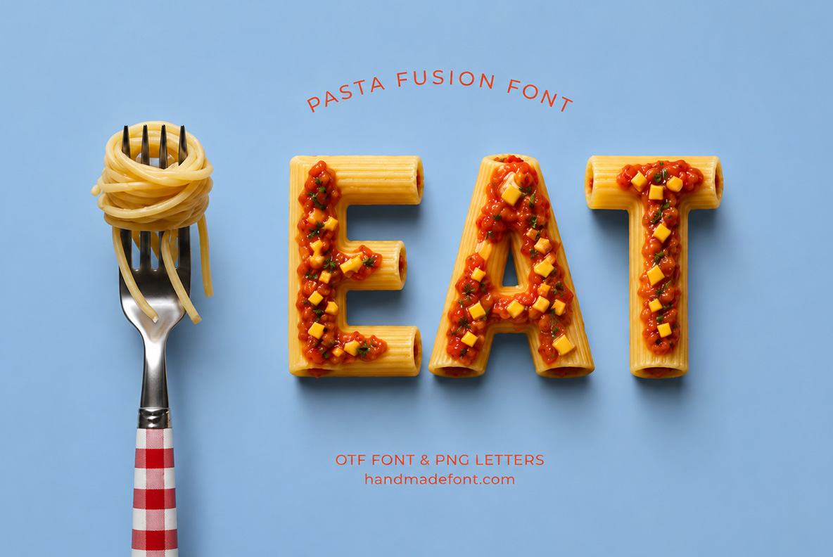 Pasta Fusion Font Pasta Alphabet