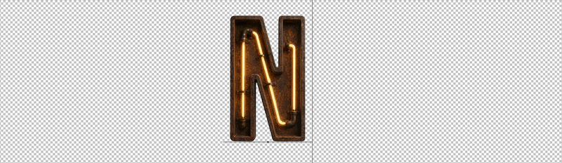 Rusty Neon Font Rusty neon alphabet with orange glowing tube