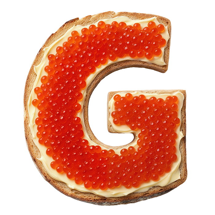 Red Caviar alphabet