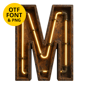 Rusty Neon Font. Industrial grit meets glowing light!