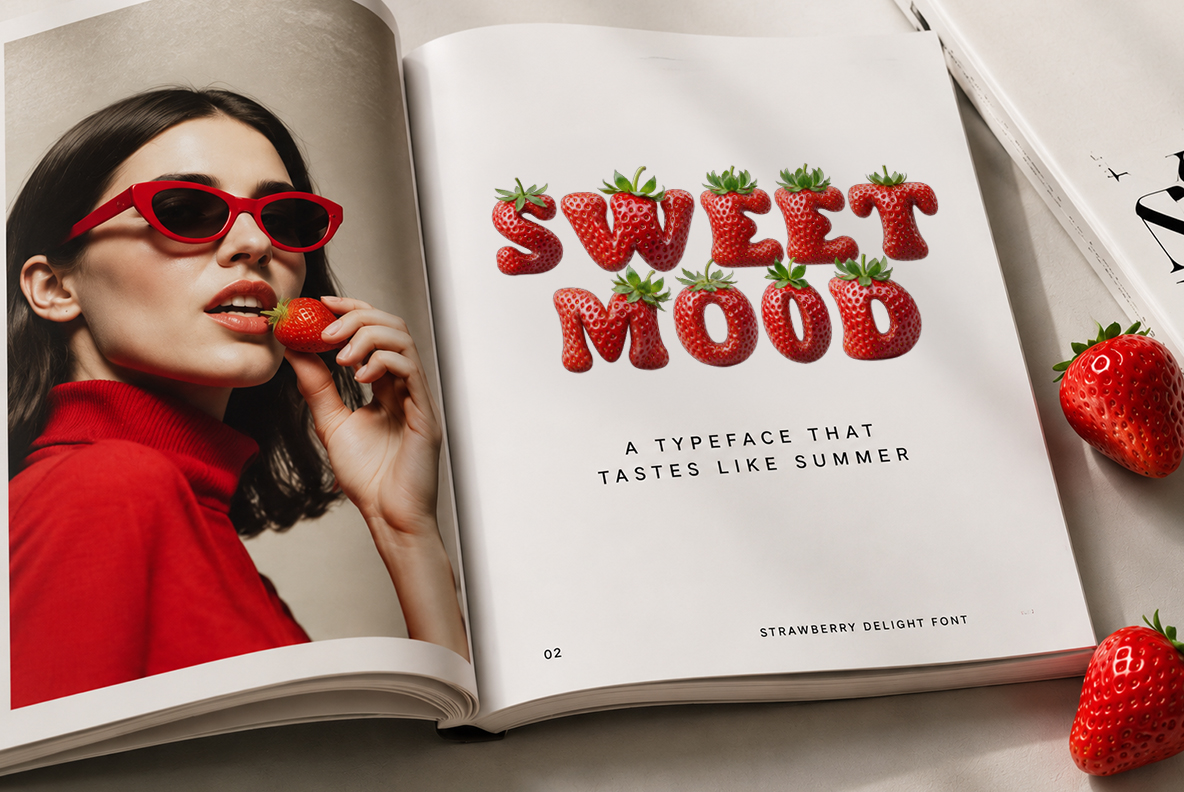 Strawberry Delight Font Strawberry Alphabet