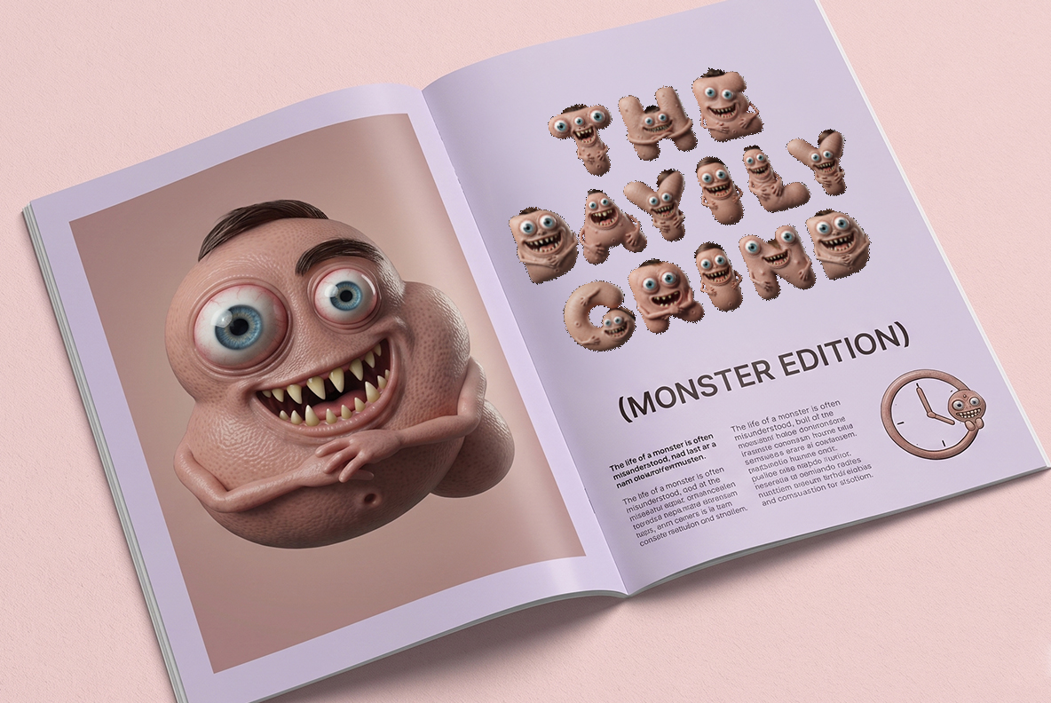 Gobble Monster Font Gobble Monster Alphabet. OTF font and PNG letters.