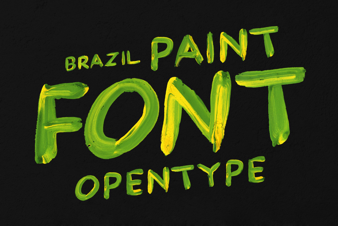 Brazil Paint Font with colorful painted brush lettering