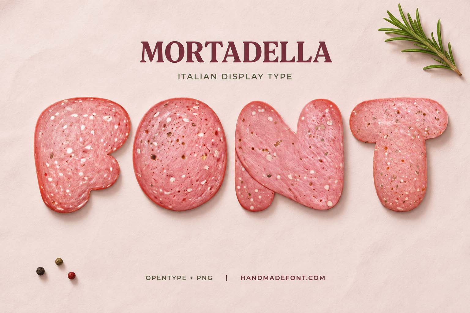 Mortadella Font – Italian deli meat lettering for food branding