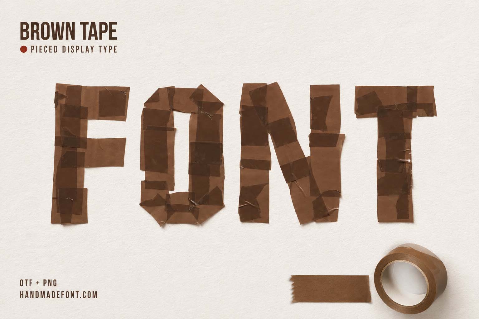 Brown Tape Font – layered adhesive tape lettering for craft design