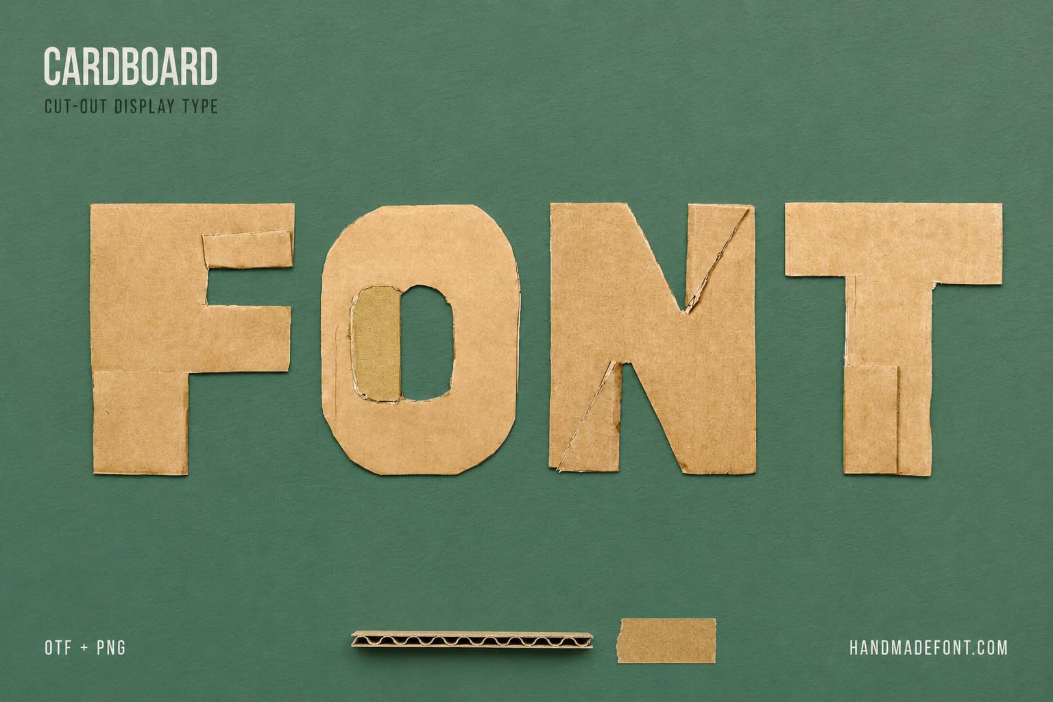 Cardboard Font – recycled cutout lettering for sustainable branding