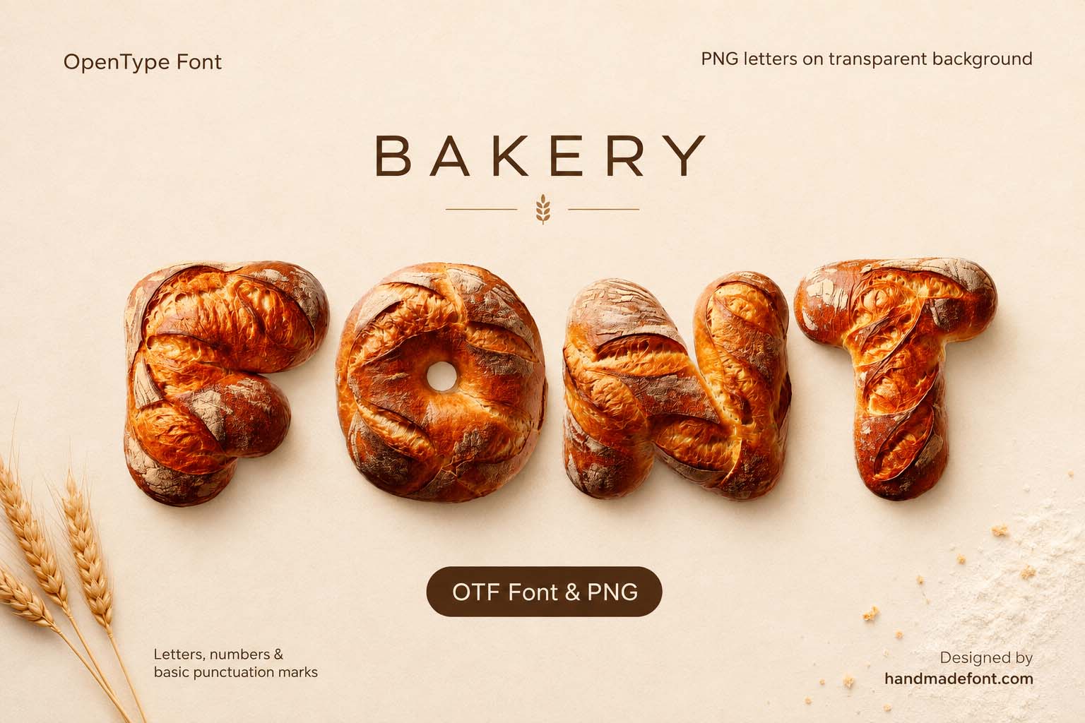 Bakery Font bread and pastry typography preview
