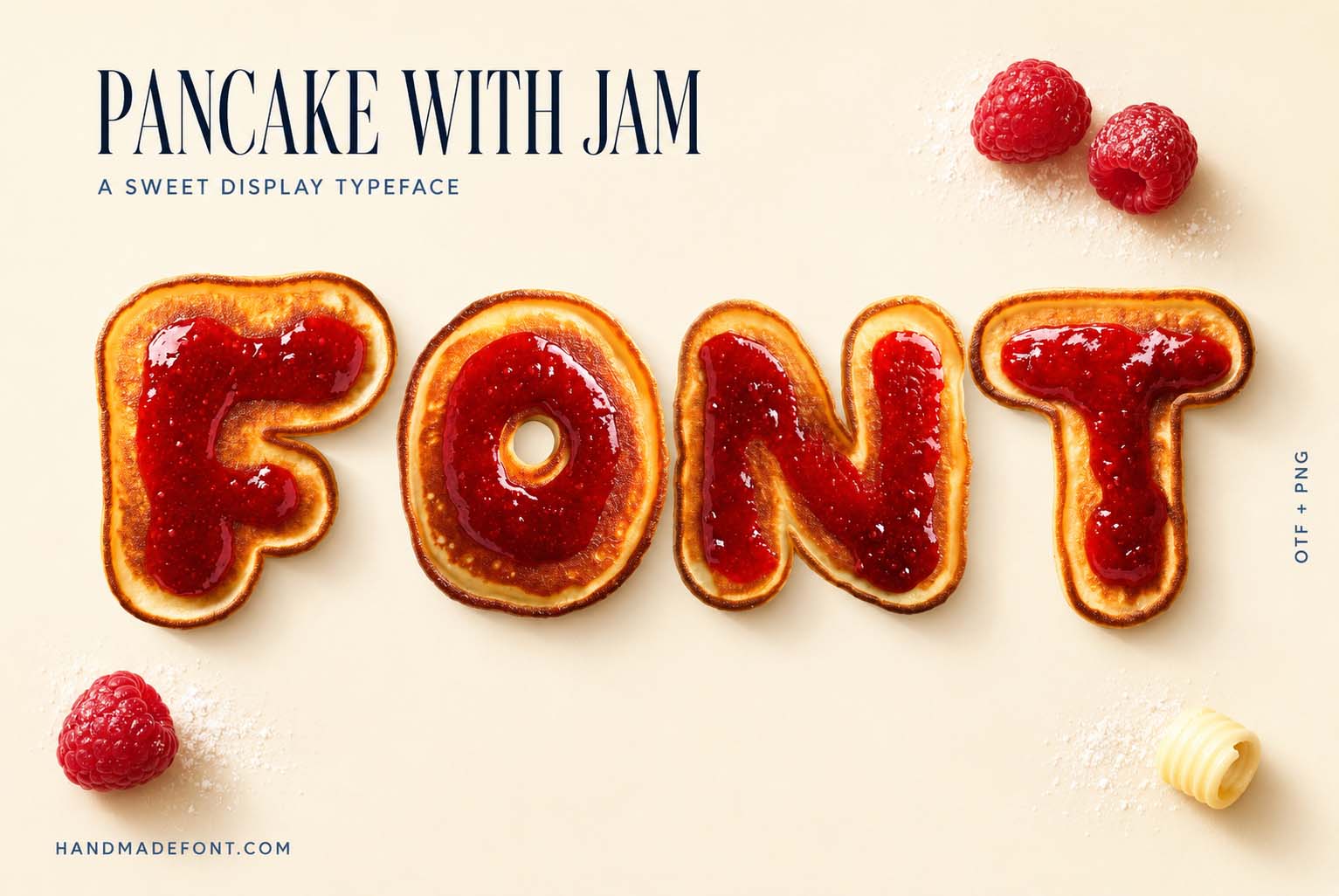 Pancake with Jam Font sweet breakfast typography preview