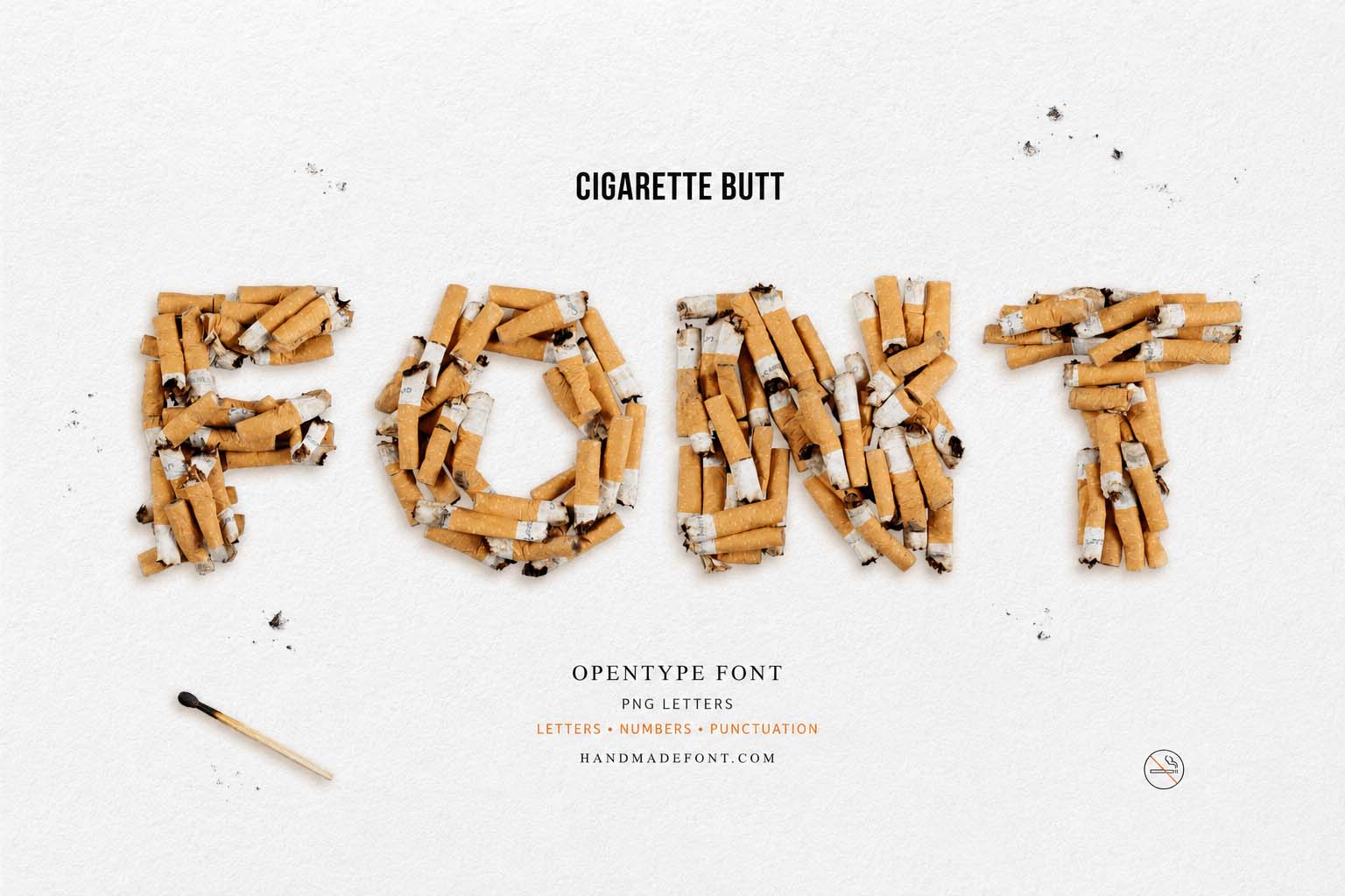 Cigarette Butt Font recycled urban typography preview