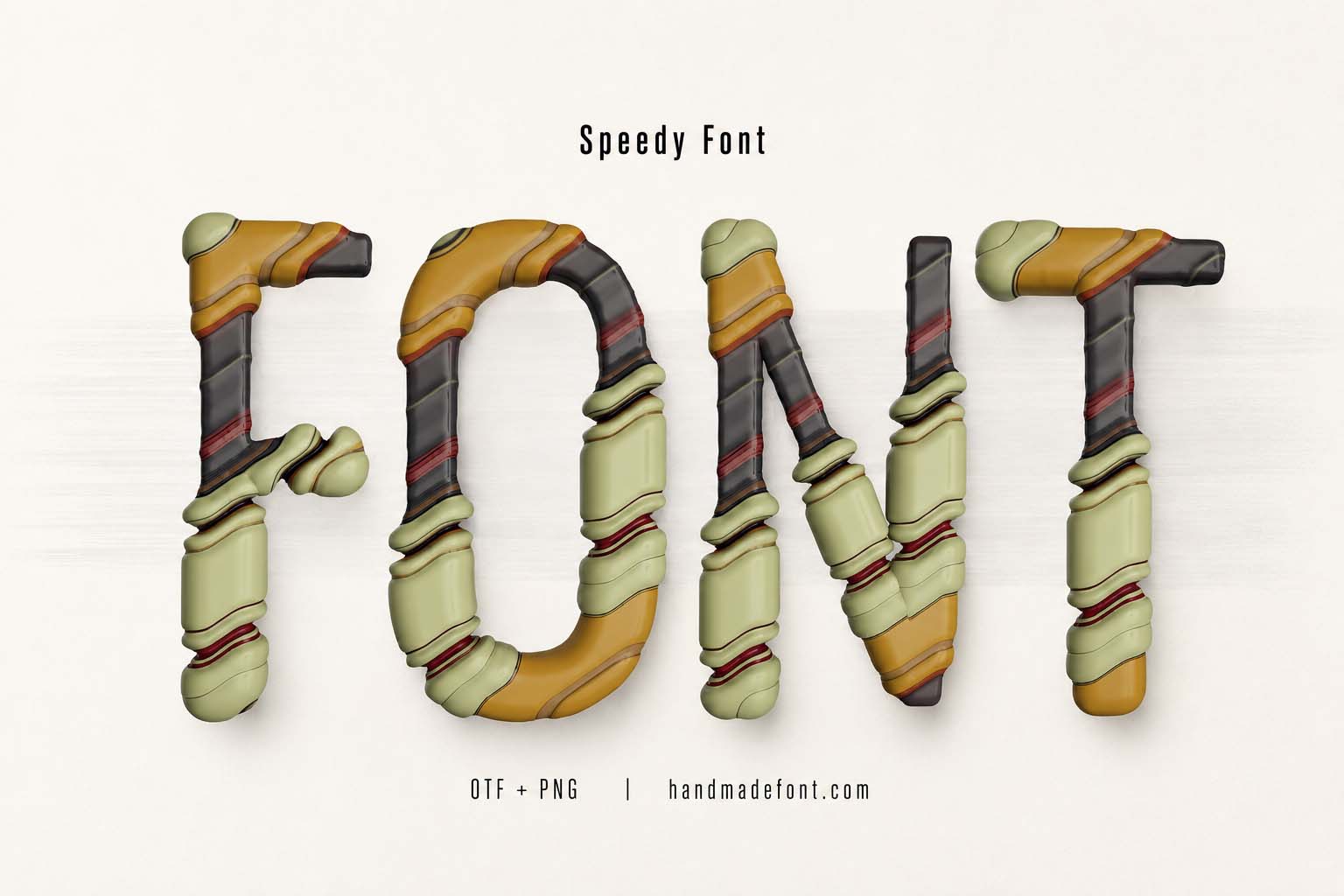 Speedy Font dynamic sport-inspired 3D typography preview