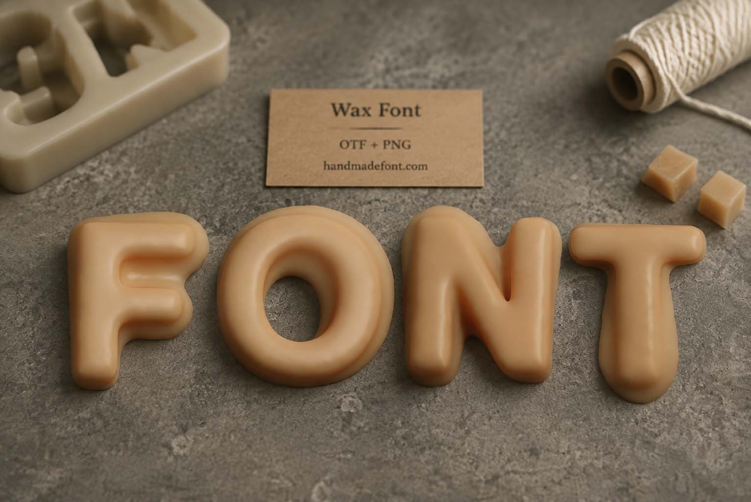 Wax Font soft melted beige typography preview
