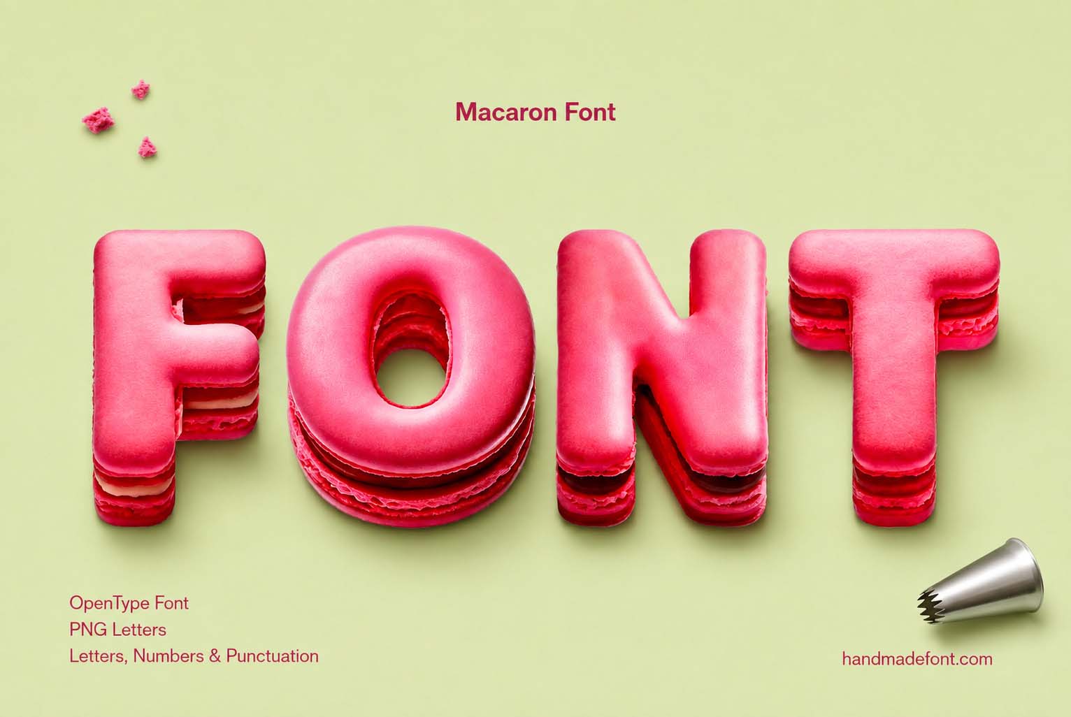 Macaron Font pink dessert typography preview