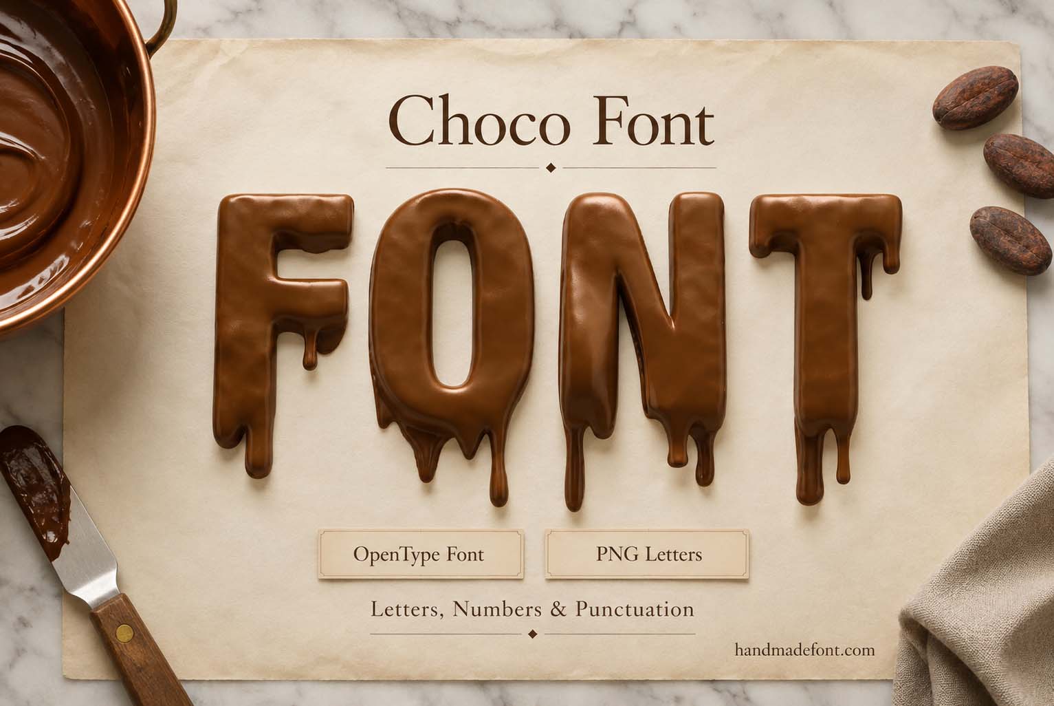 Choco Font rich melted chocolate typography preview