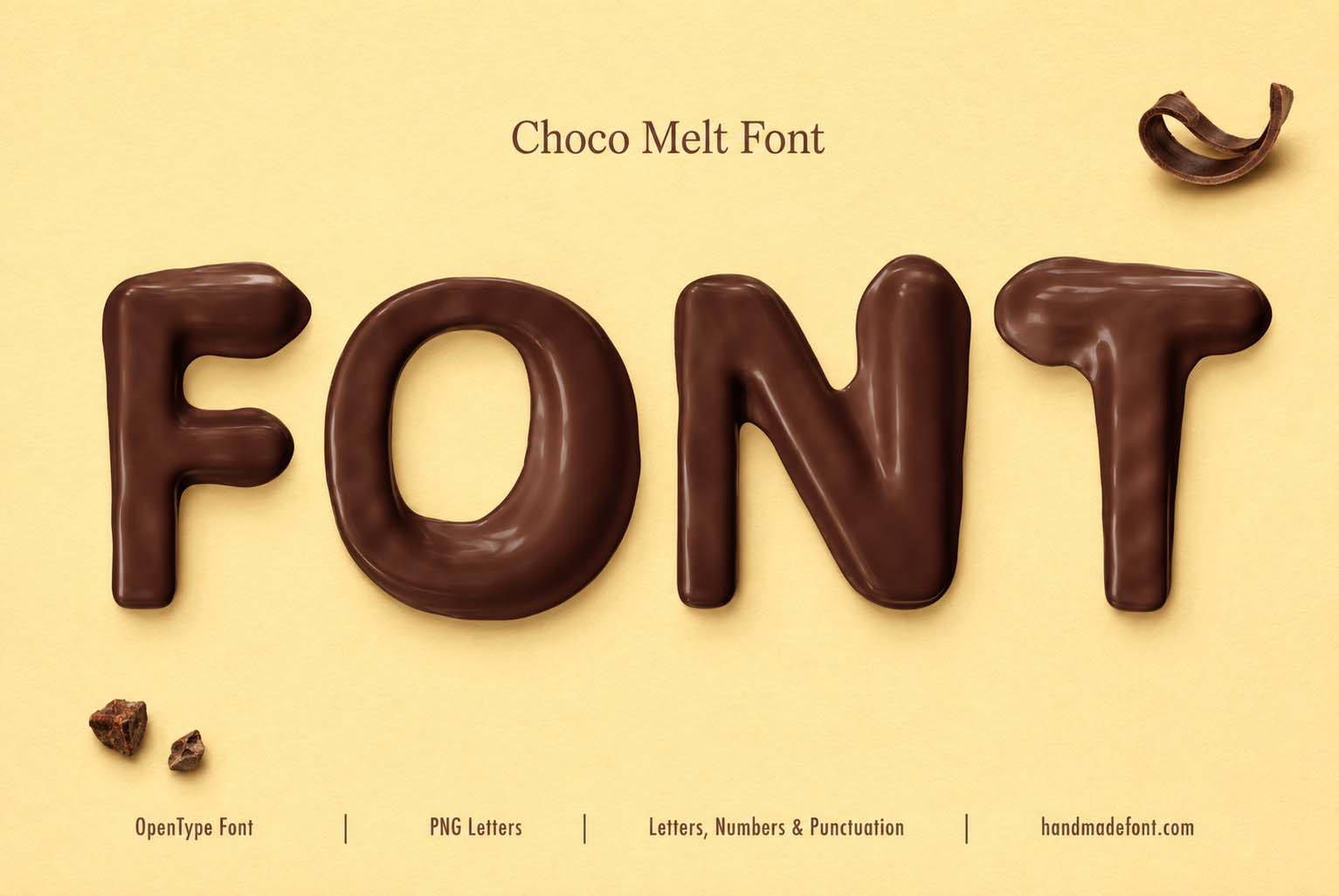 Choco Melt Font glossy milk chocolate typography preview