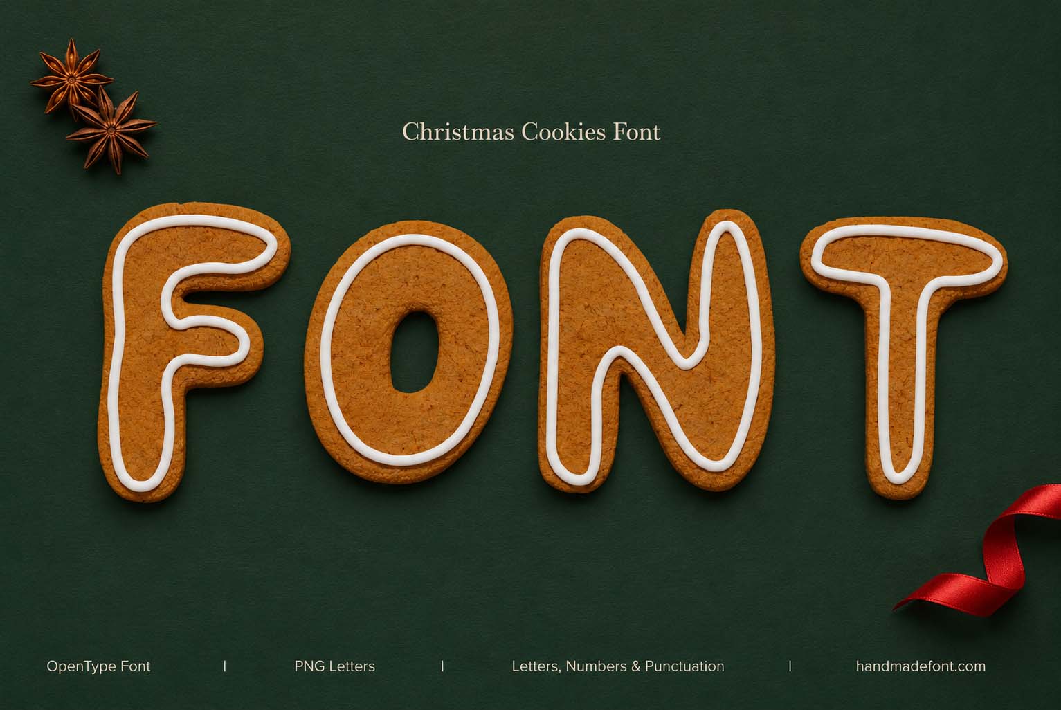 Christmas Cookie Font festive iced gingerbread typography preview