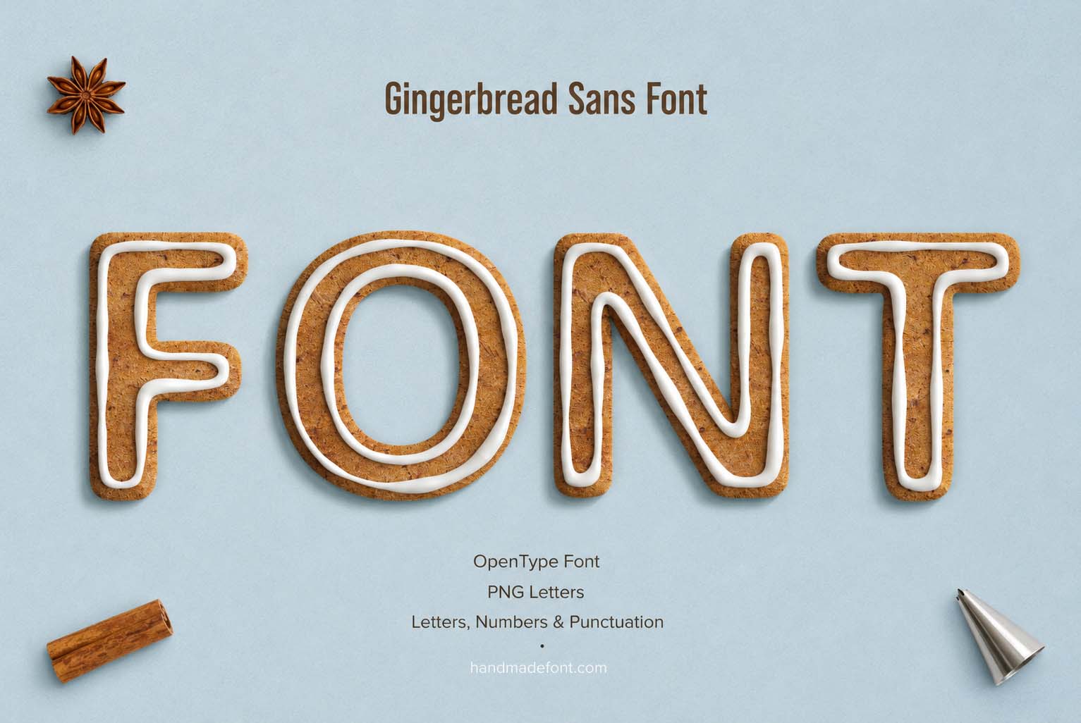 Gingerbread Sans Font festive iced cookie typography preview