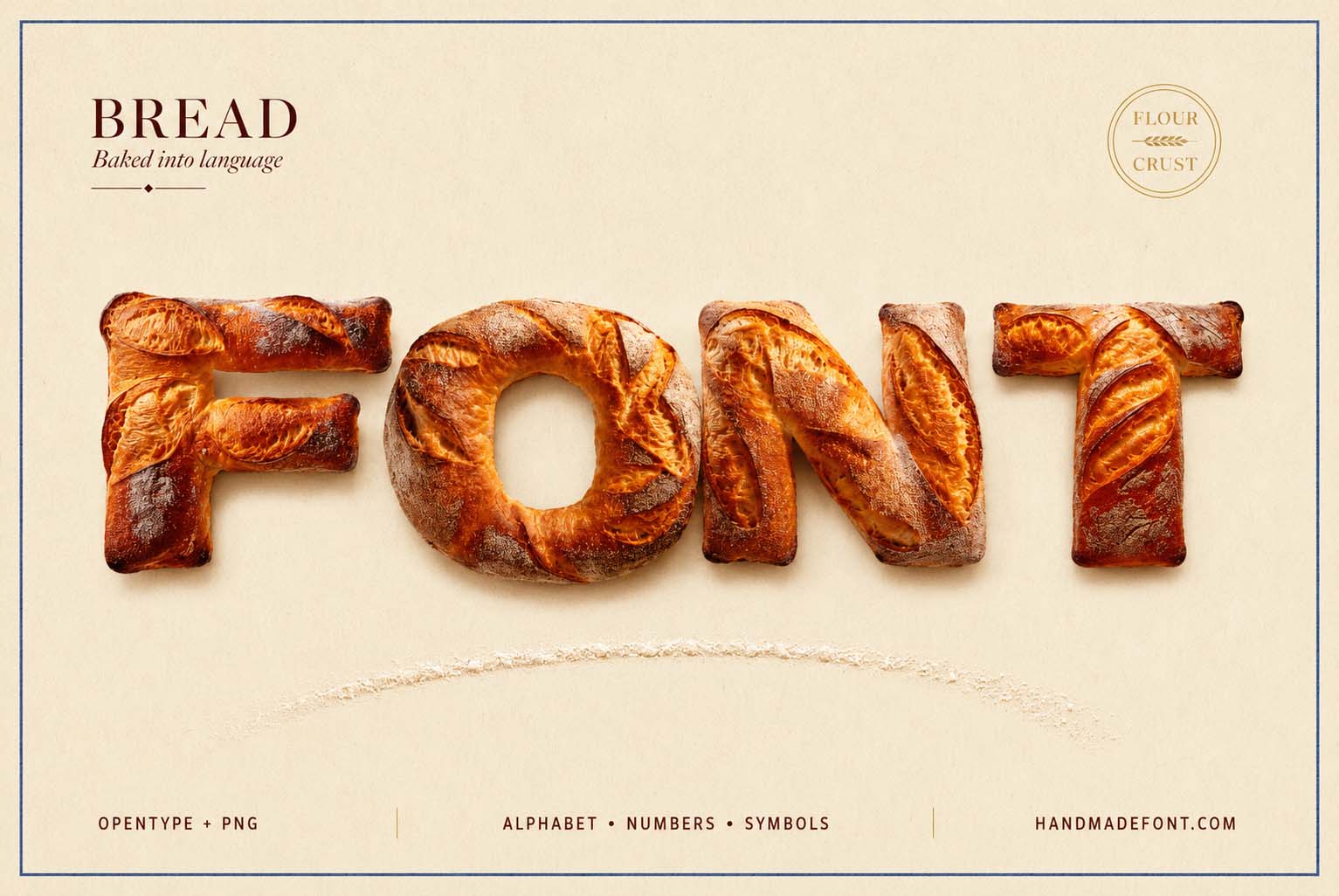 Bold Bread Font shown in a second fresh bakery typography composition