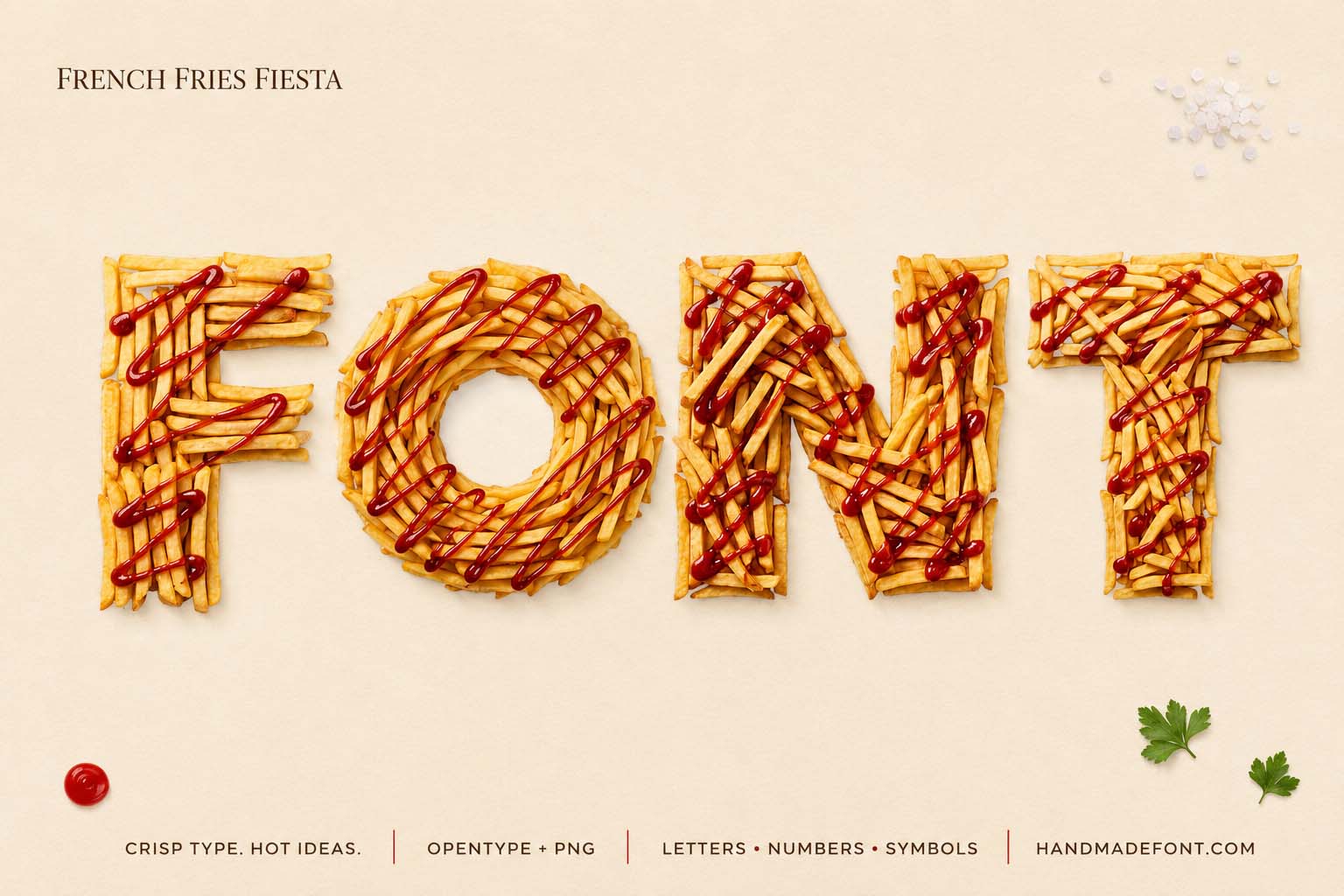 French Fries Fiesta Font with crispy potato typography