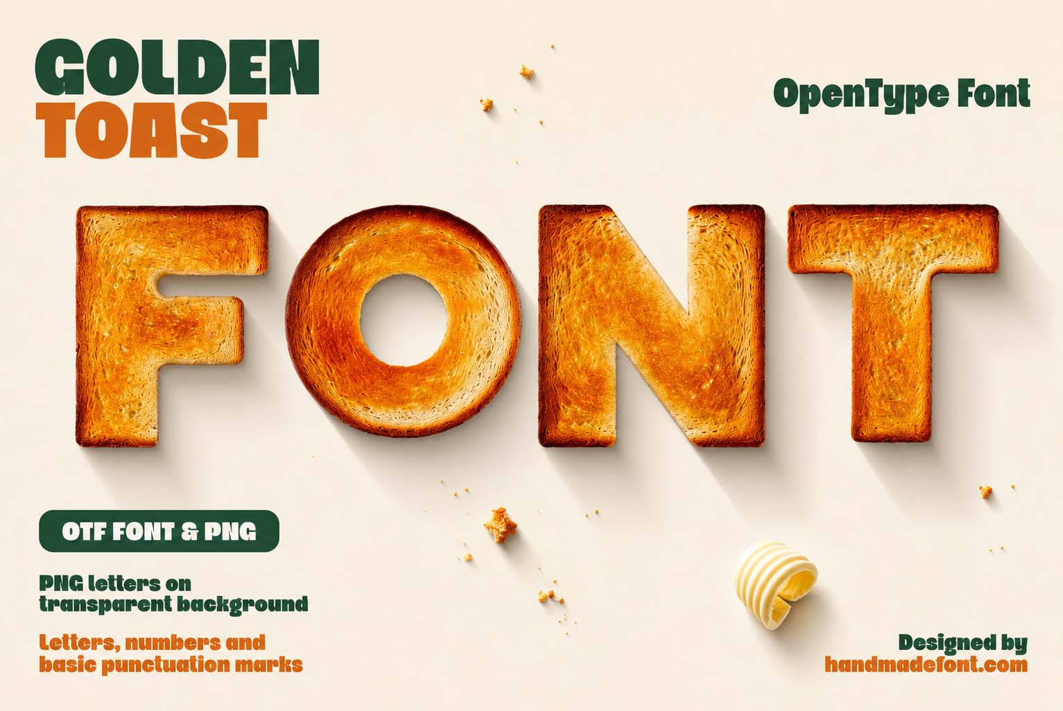 Green Apple Font created from juicy fruit letterforms