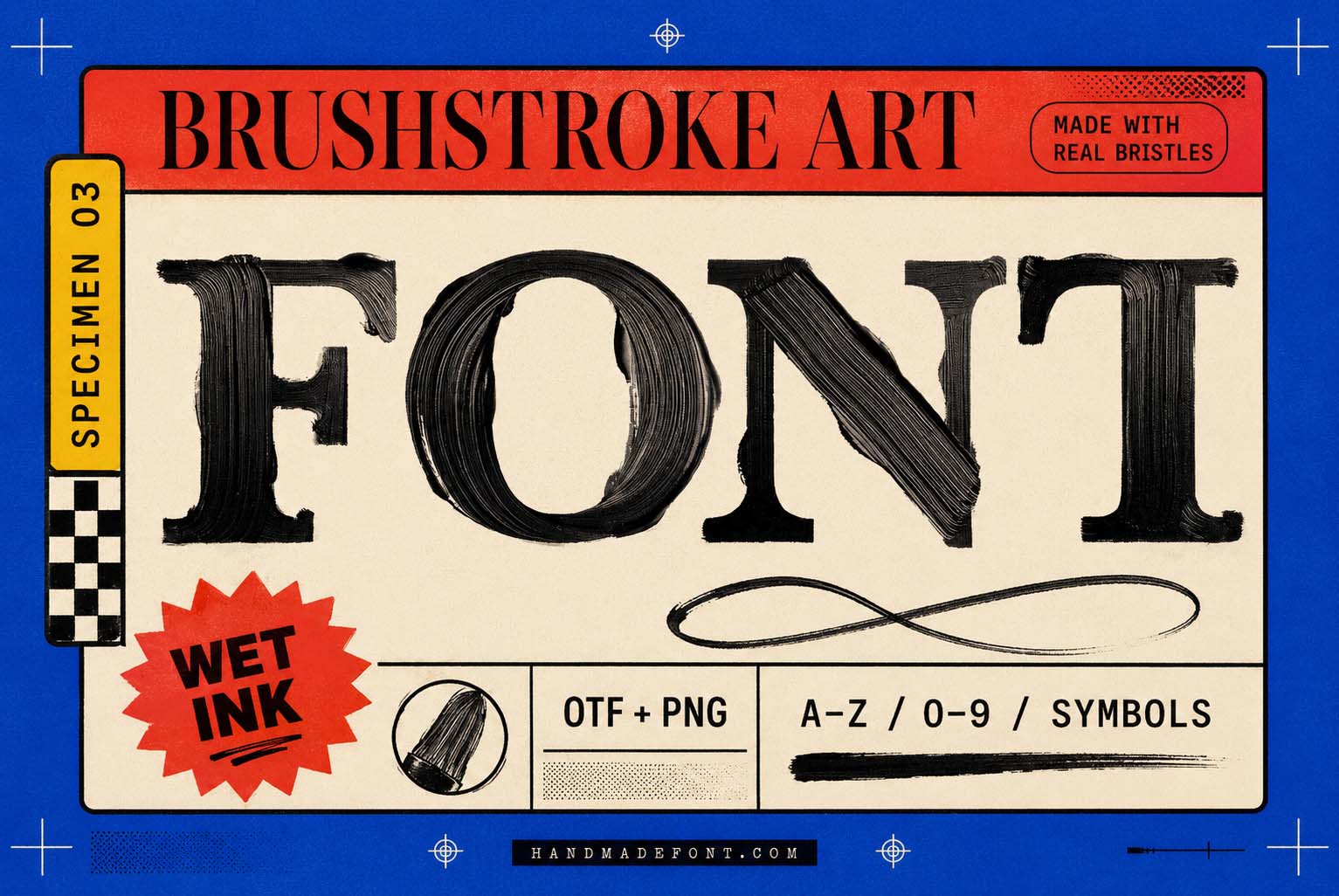Brushstroke Art Font with colorful painted letters for creative design inspiration