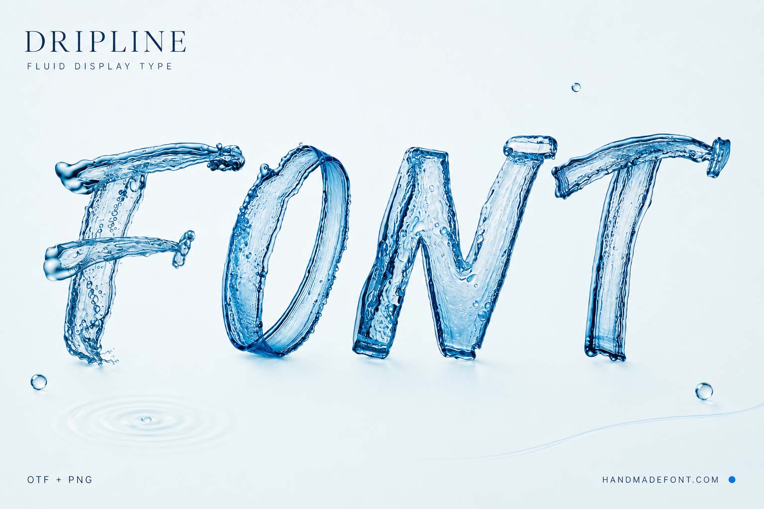 Dripline Font with flowing liquid letterforms for experimental typography inspiration