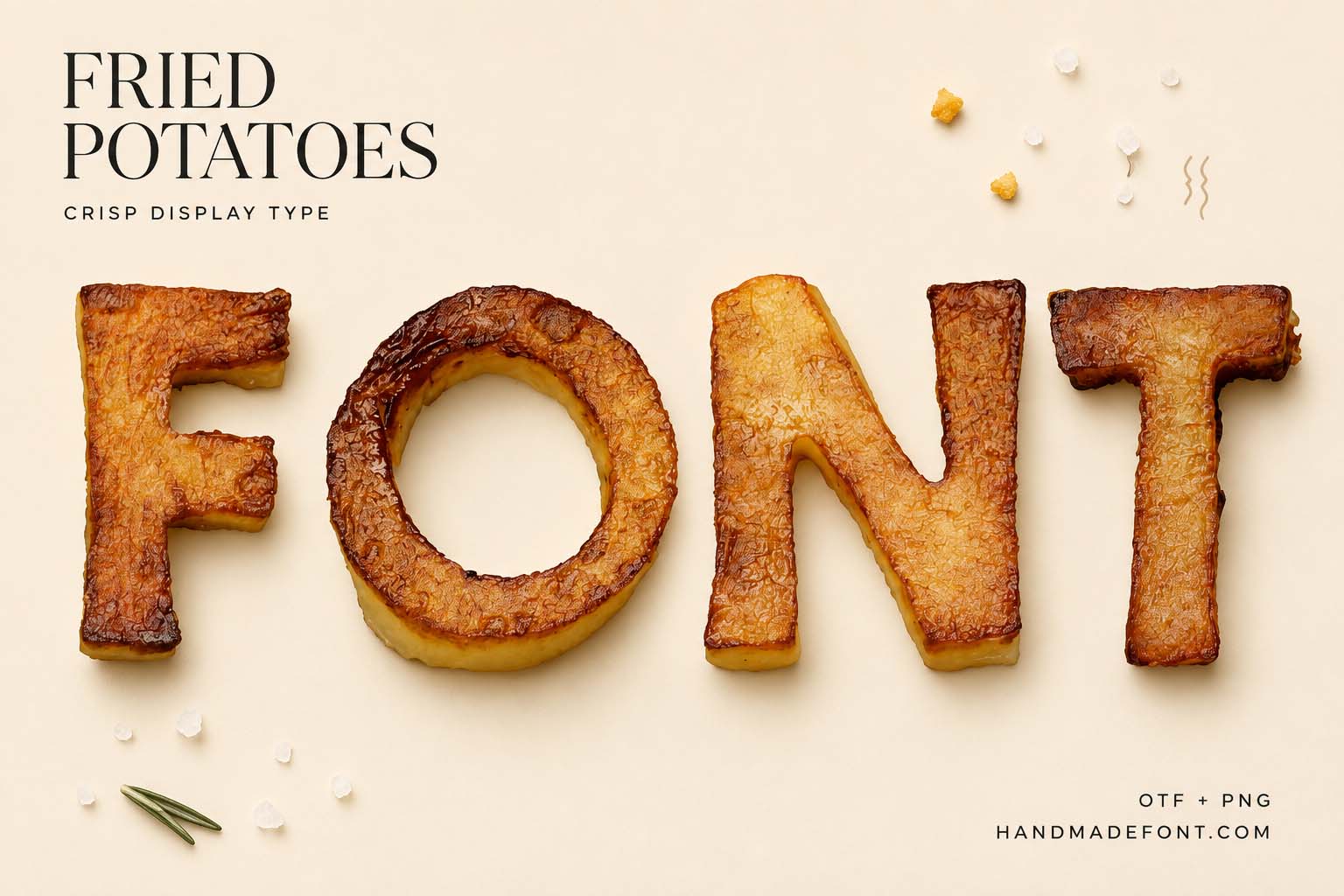Fried Potatoes Font – crispy potato lettering for fast-food design