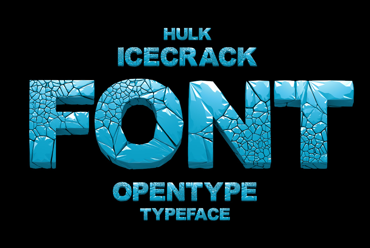 Hulk Icecrack Font – Powerful Cracked Lettering Hulk Icecrack Font with massive fractured letterforms and aggressive cracked textures