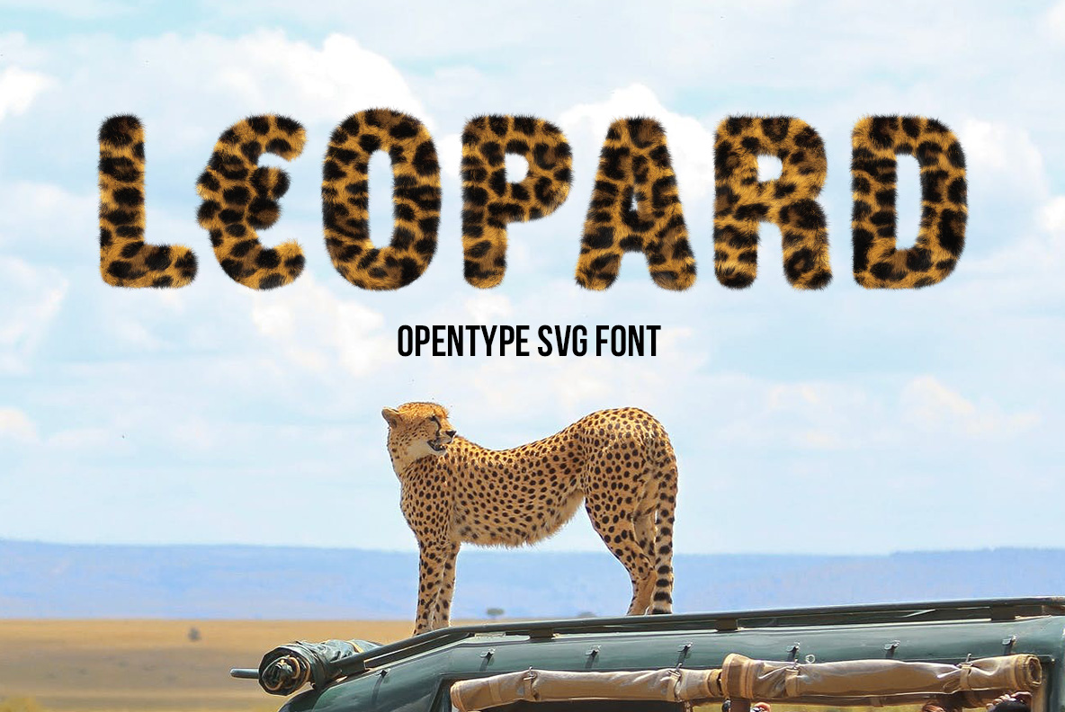 Leopard Font with spotted animal fur lettering