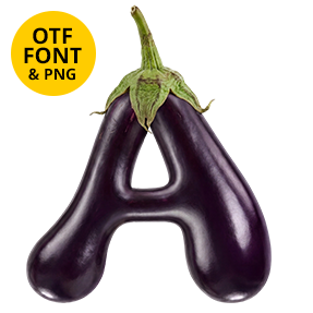 Eggplant Alphabet