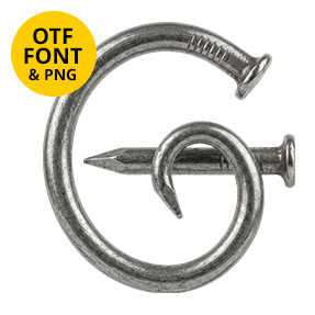 Nails Font – Industrial Typography Made from Metal Nails