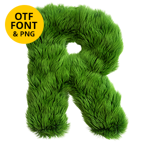 Green Fur Font. Typography you can actually pet!