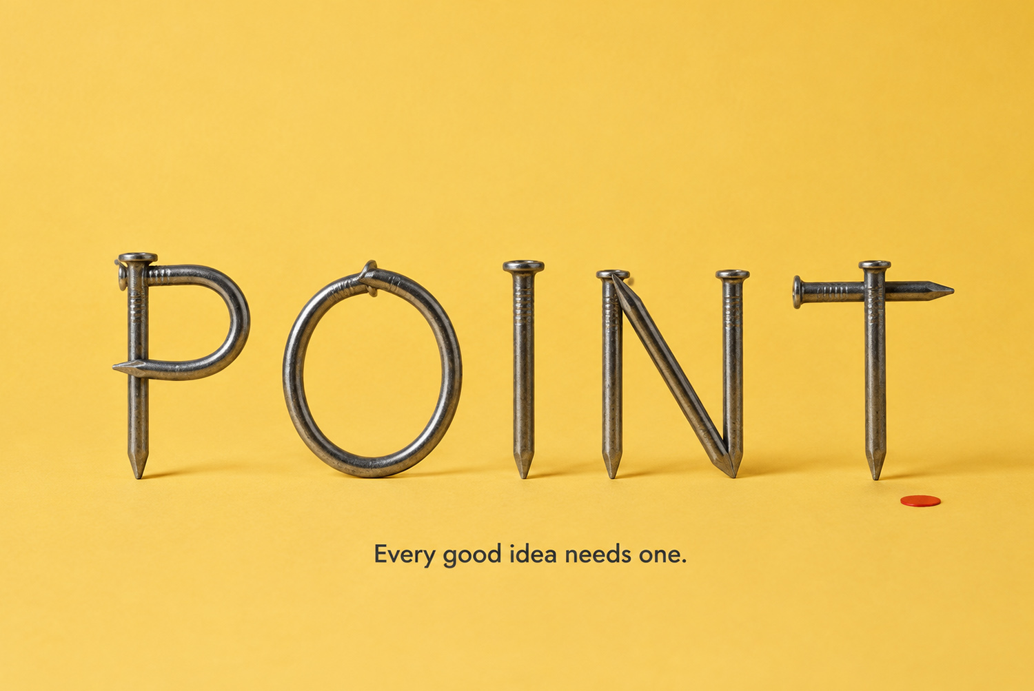 Nails Font – Join Nail Typography Mockup Nails Font mockup with the word Join made from metal nails on a yellow background