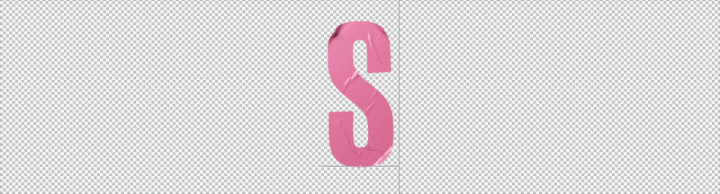 Pink Sticker Font Animated Letter S Animated letter S of the Pink Sticker Font peeling off a dotted grey background
